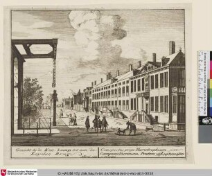 Gezicht bij de Koe-kamp tot aan de Leydse Brug; Conspectus prope Theriotrophium, sive Campum Vaccinum, Pontem usq[ue] Lugdunensem