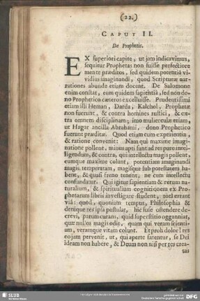 Caput II. De Prophetis