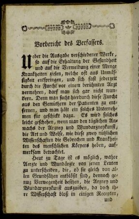Vorbericht des Verfassers.