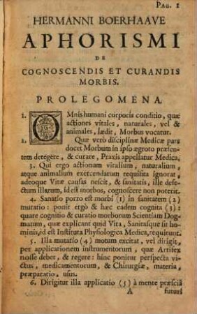 Aphorismi De Cognoscendis Et Curandis Morbis : In Usum Doctrinae Domesticae Digesti