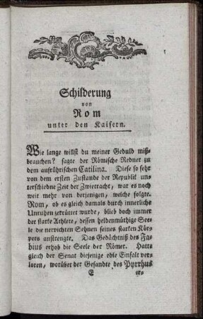 Schilderung von Rom unter den Kaisern.