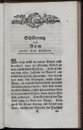 Schilderung von Rom unter den Kaisern.