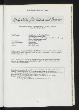 Hochschule für Musik und Theater