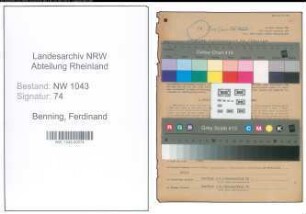 Entnazifizierung Ferdinand Benning , geb. 11.05.1894 (Buergermeister)