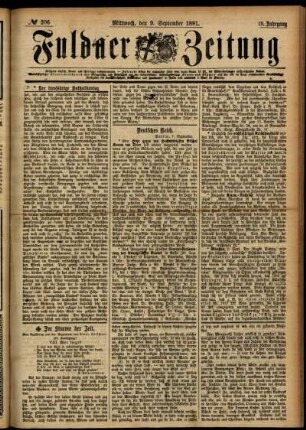 Ausgabe vom Mittwoch, den 09. September 1891.