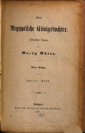 Eine Aegyptische Königstochter : historischer Roman, 2