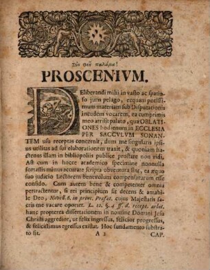 Dissertatio Ivris Ecclesiastici De Oblationibvs Qvæ Fivnt In Ecclesia Per Saccvlvm Sonantem : = vom Klinge-Beutel