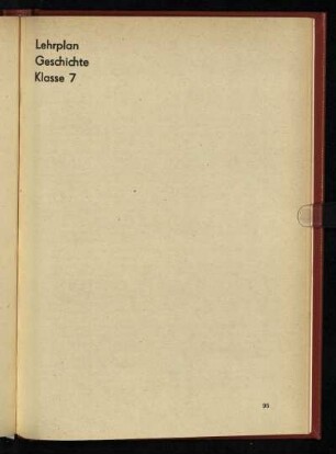 Lehrplan Geschichte Klasse 7