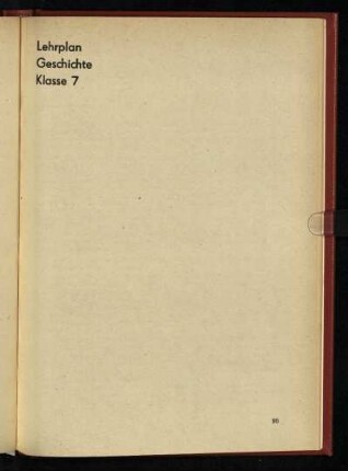 Lehrplan Geschichte Klasse 7