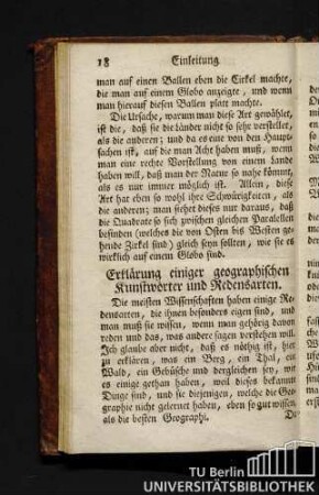 Erklärung einiger geographischen Kunstwörter und Redensarten.