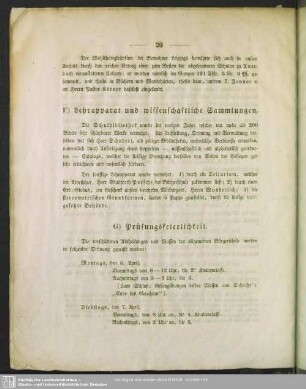 F. Lehrapparat ind wissenschaftliche Sammlungen