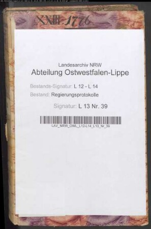 Regierungsprotokolle - Band 39