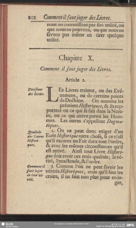 Chapitre X. Comment il faut juger des Livres