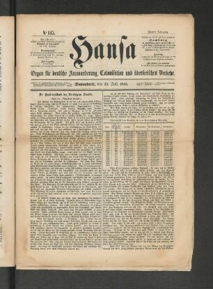 No. 145. Sonnabend, den 23. Juli 1853.