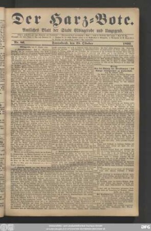 Der Harz-Bote : Elbingeröder Zeitung ; amtliches Blatt des Landratsamts Ilfeld für das vormalige Amt Elbingerode und für die Stadt Elbingerode