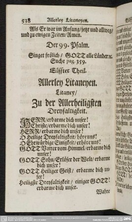 Eilffter Theil. Allerley Litaneyen