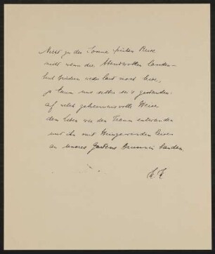 Gedicht: Nicht zu der Sonne frühen Reise