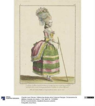 Gallerie des Modes et du Costume Français: Circassienne de taffetas à bandes de rubans. V.126