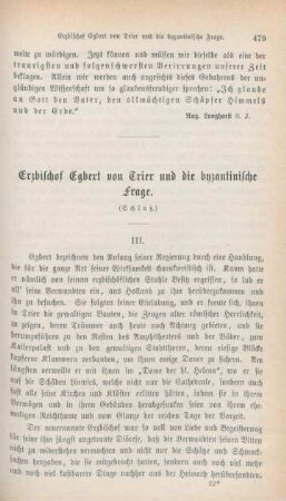 479-496 Erzbischof Egbert von Trier und die byzantinische Frage : Schluß