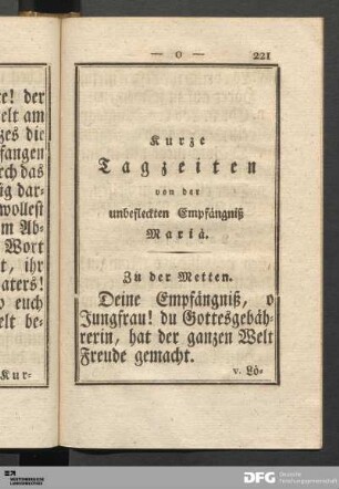 Tagzeiten.