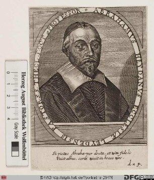Bildnis Abraham van der Heyden (lat. Abrahamus Heidanus od. Heydanus)