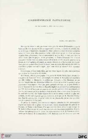 1: Correspondance particulière de la Gazette des Beaux-Arts