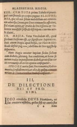 III. De Dilectione Dei Et Proximi.