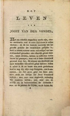 Het Leven van Joost van den Vondel