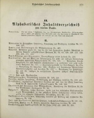 II. Alphabetisches Inhaltsverzeichniß