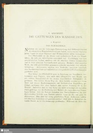 V. Abschnitt. Die Gattungen Des Wandbildes