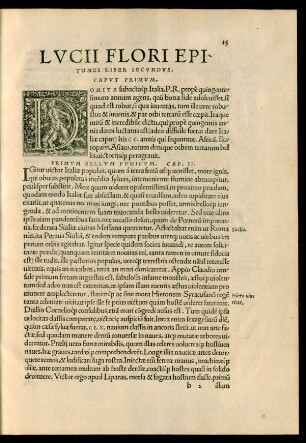 Lucii Flori Epitomes Liber Secundus.
