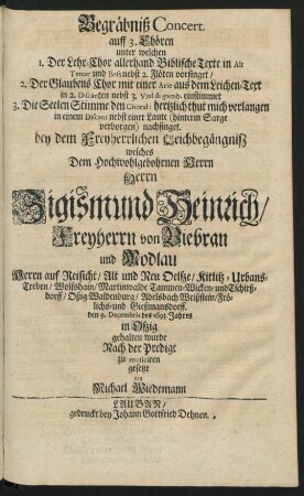 Begräbniß Concert.