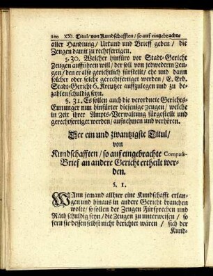 Der ein und zwanzigste Titul. - Der fünff und zwanzigste Titul.