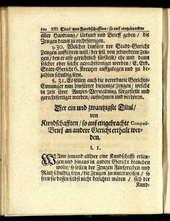Der ein und zwanzigste Titul. - Der fünff und zwanzigste Titul.