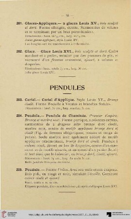 Pendules (Nr. 203-205)