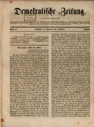 Demokratische Zeitung. 1848,10/12