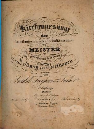 Kirchengesänge der berühmtesten älteren italiänischen Meister, 1