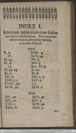 Index I. Locorum biblicorum cum fusius tum brevius illustratorum