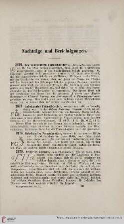 Nachträge und Berichtigungen (Nr. 2876 - 2956)