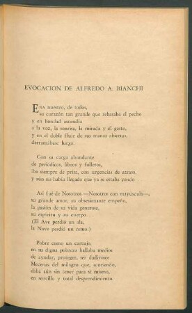 Evocación de Alfredo A. Bianchi