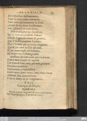 XXII. Cantique de Moyse, Nomb. 16. c.