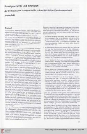Kunstgeschichte und Innovation
