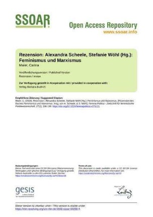 Rezension: Alexandra Scheele, Stefanie Wöhl (Hg.): Feminismus und Marxismus