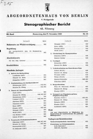 Nr. 18 (61), 27. November 1969