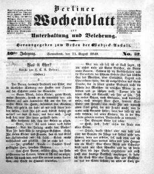 No. 32, Sonnabend, den 11. August 1849.