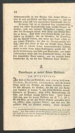 2. Bemerkungen zu meiner kleinen Weltkunde.