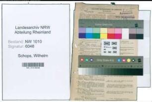 Entnazifizierung Wilhelm Schops , geb. 18.09.1897 (Justizinspektor)