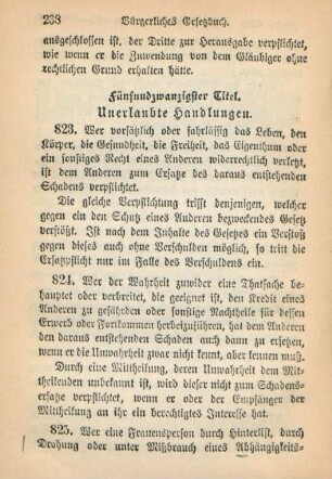 Fünfundzwanzigster Titel. Unerlaubte Handlungen