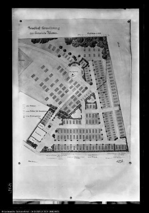 Rössen, Plan vom Friedhof, Zeichnung Friedhof Rössen