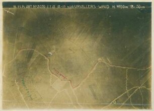 Foto gegnerischer Linien südlich Urvillers (Luftbild)